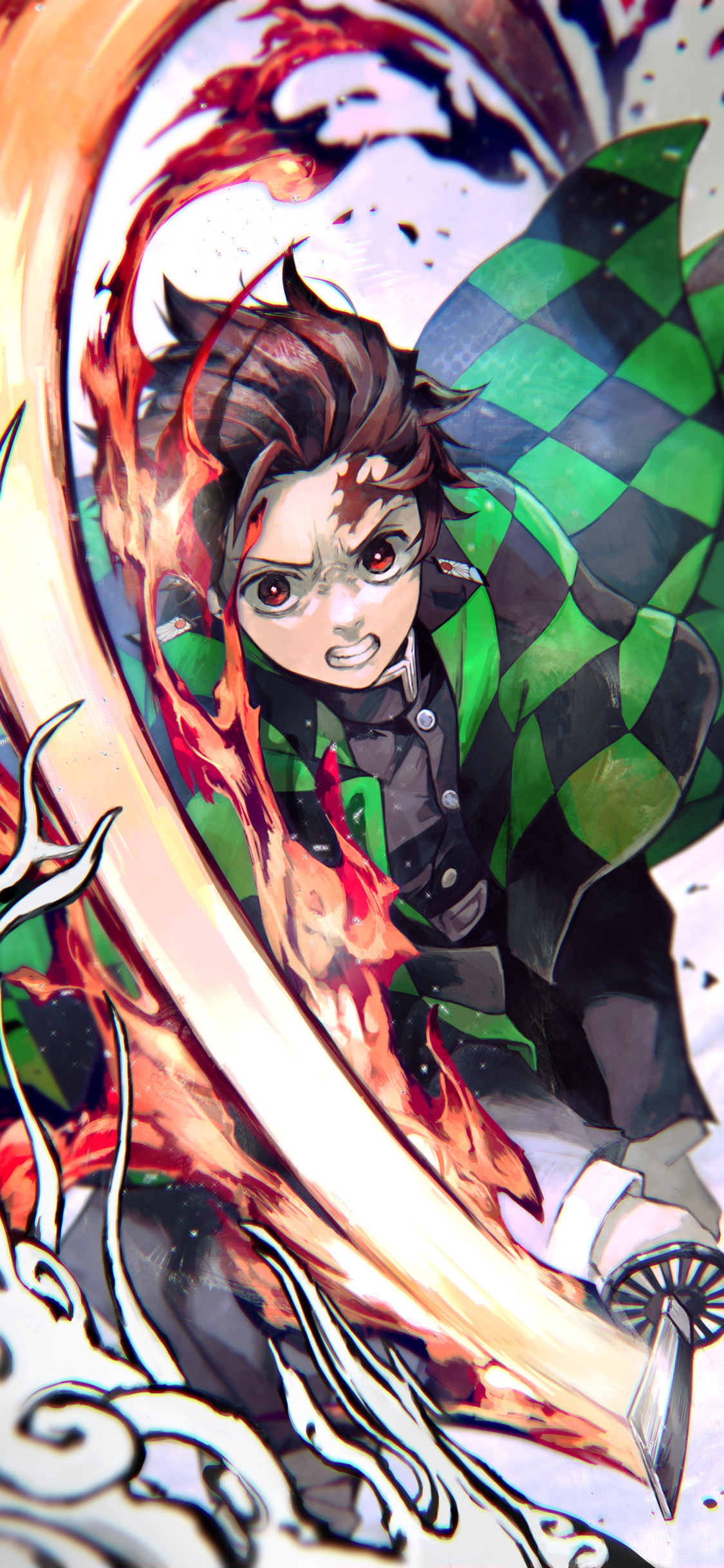 鬼灭之刃灶门炭治郎兄妹手绘手机壁纸合集-皮皮兔动漫