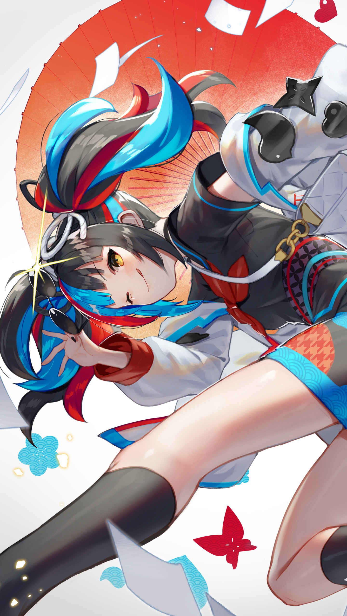 二次元穿和服的动漫大眼女生手机壁纸-皮皮兔动漫