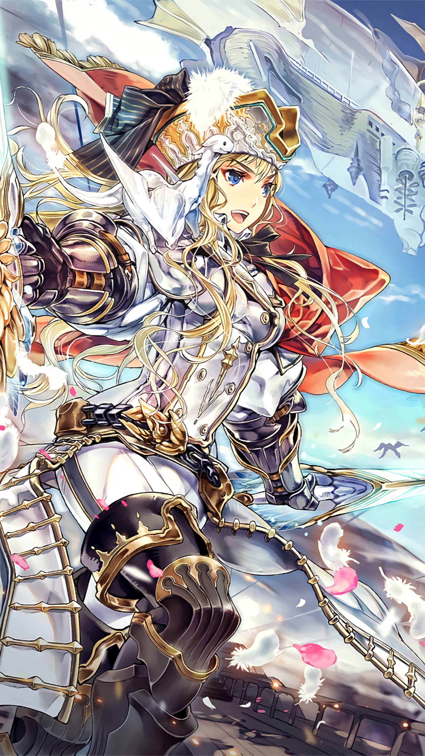 戴盔甲的动漫女将军动漫插画手机壁纸-皮皮兔动漫