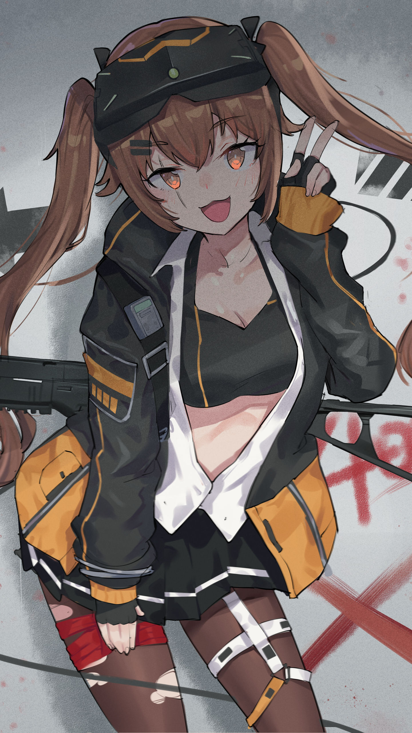 戴头盔的双马尾现代女战士酷手机壁纸-皮皮兔动漫