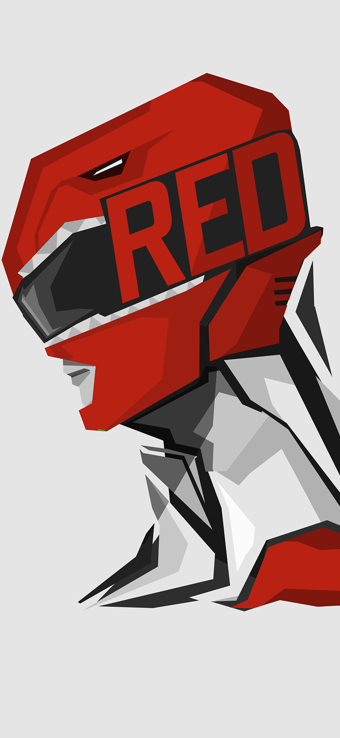 彩色菱形拼贴的戴头盔的人像手机壁纸-皮皮兔动漫