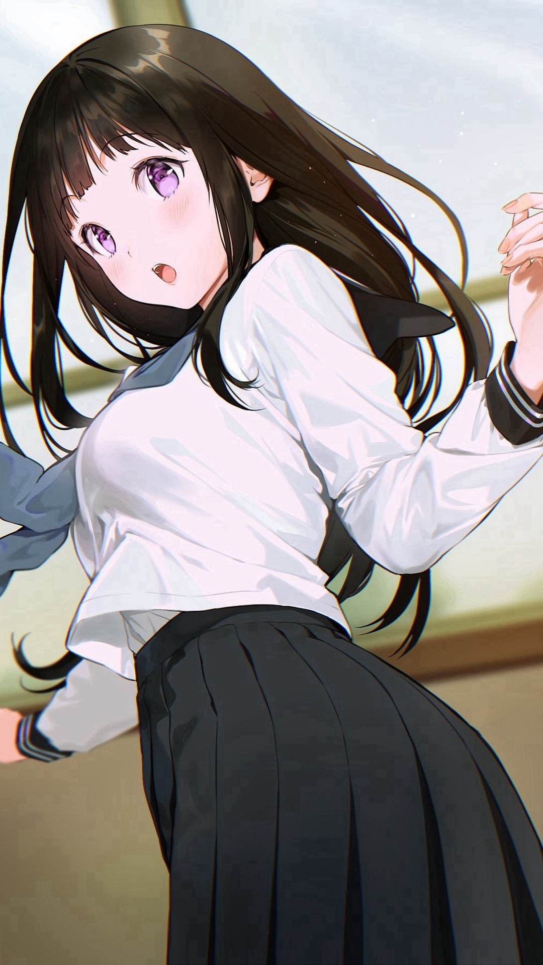 萌系治愈二次元美女手机壁纸