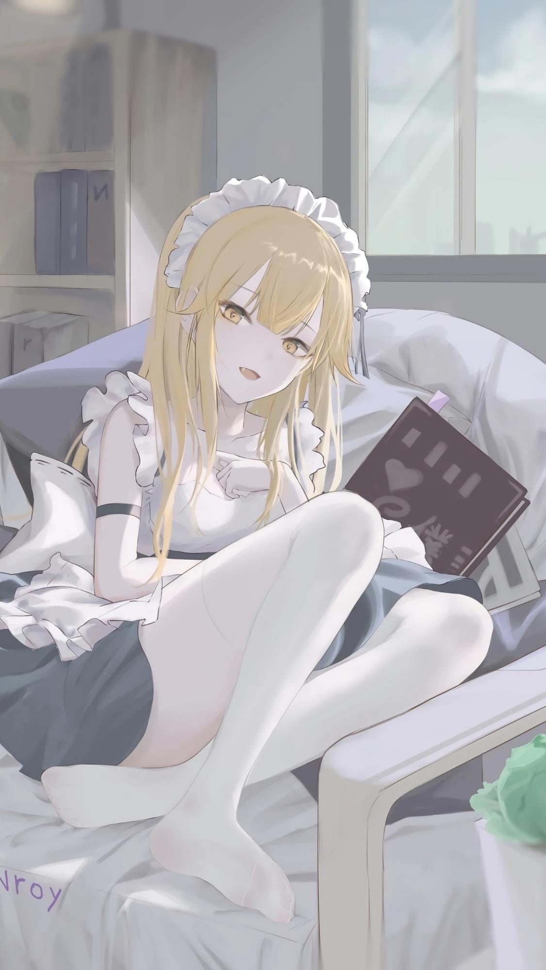 二次元文艺少女动漫手绘手机壁纸