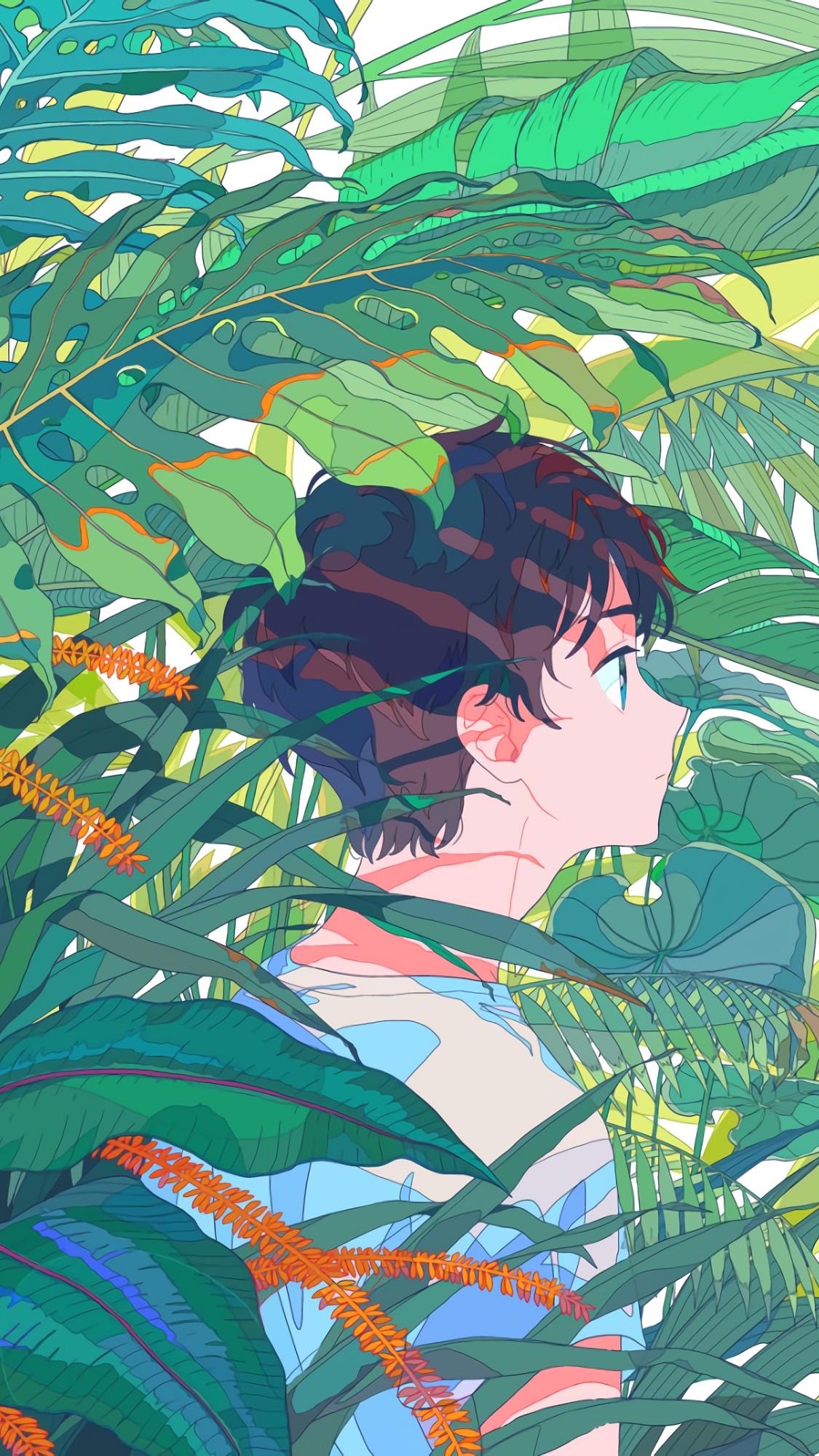 蓝色系插画二次元手机壁纸 第二辑