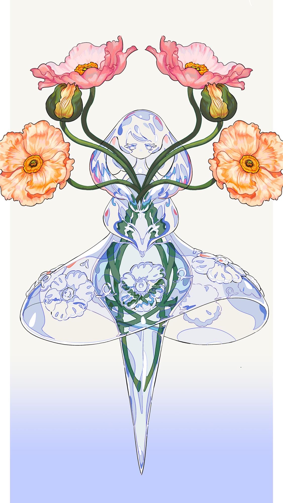 蓝色系插画二次元手机壁纸 第二辑