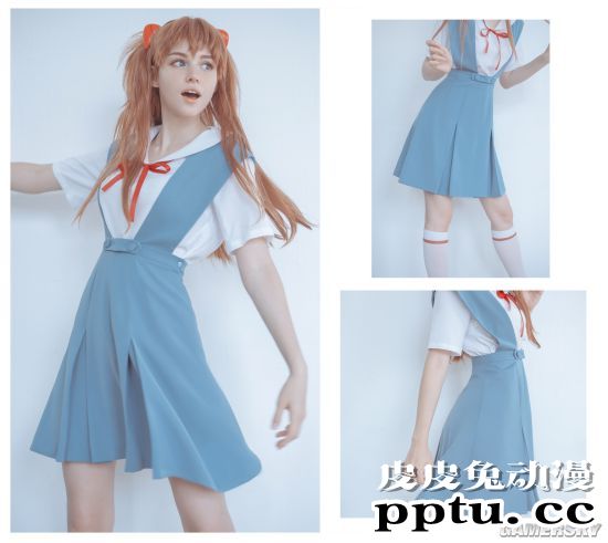 俄妹COS《EVA》明日香与绫波丽 百变傲娇妹与三无女神