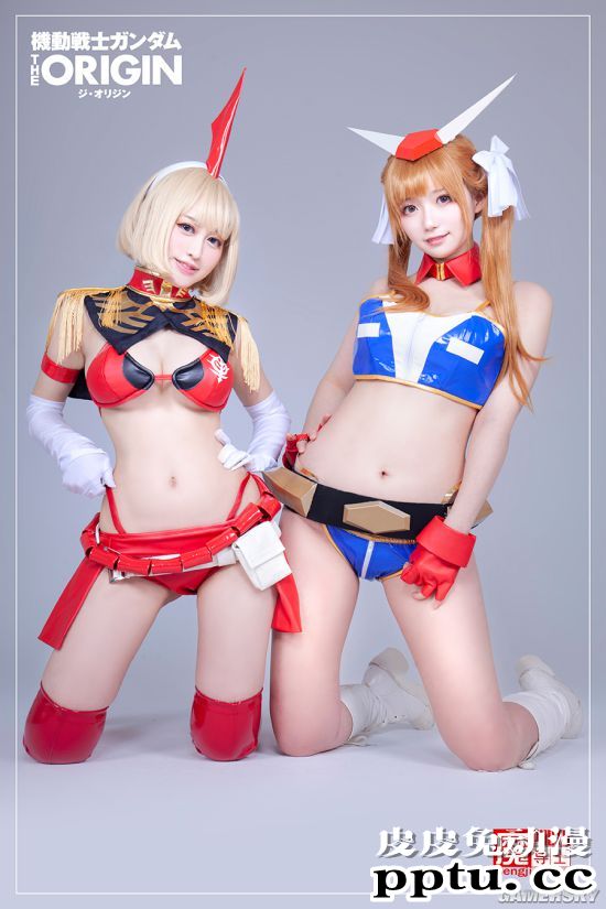 双份的机甲美少女Cos 共庆高达模型40周年