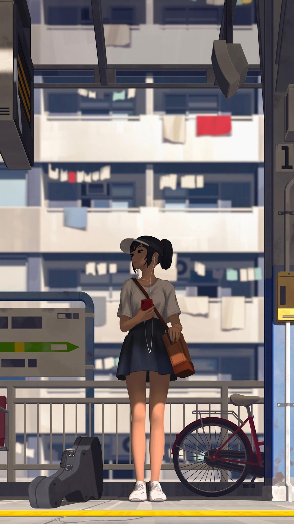 少女插画二次元唯美手机壁纸-皮皮兔动漫