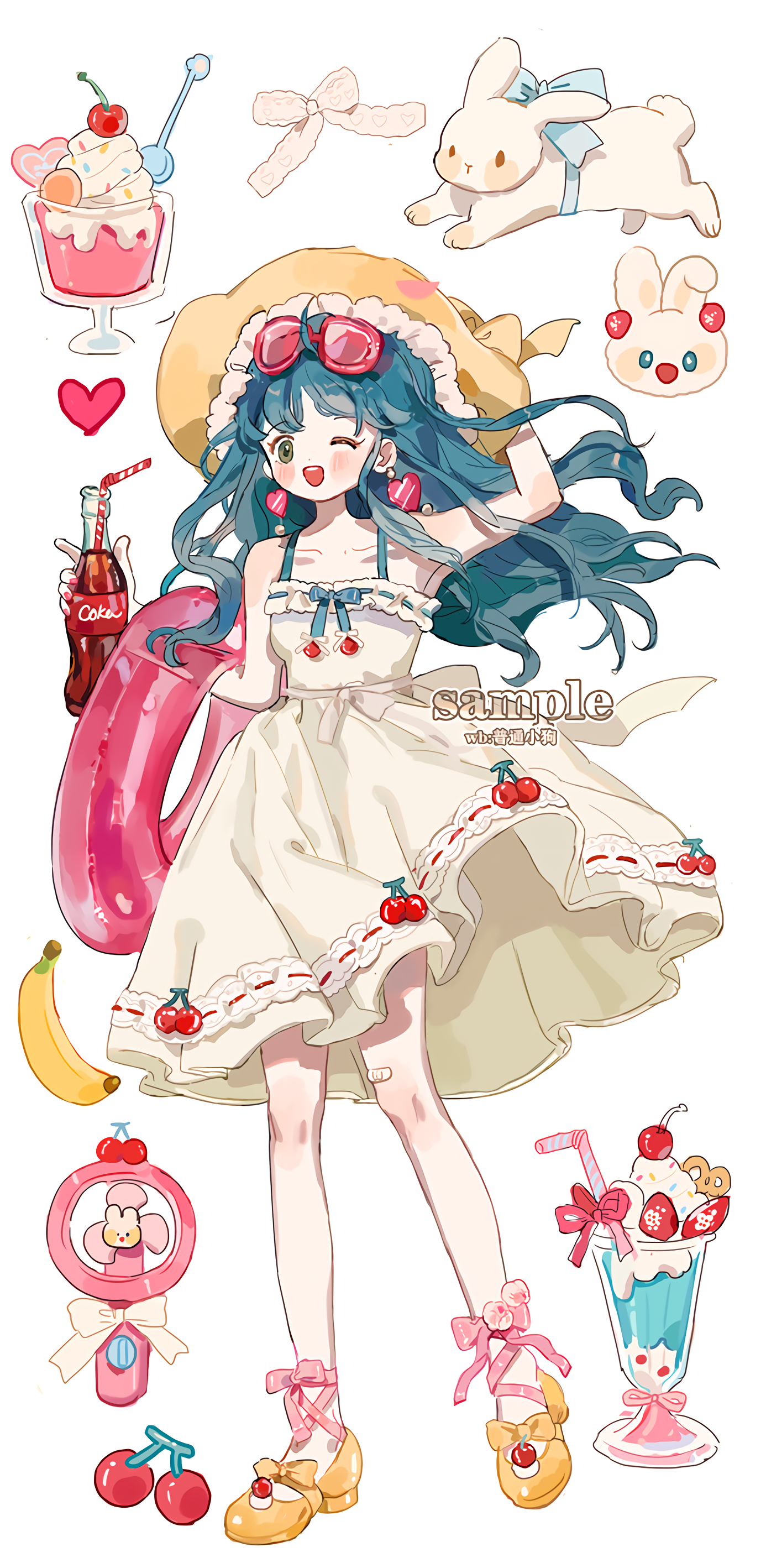 洛丽塔风甜美少女手机壁纸-皮皮兔动漫