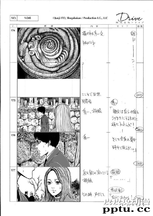 伊藤润二「旋涡」改编动画公布首集分镜 攻壳机动队团队制作