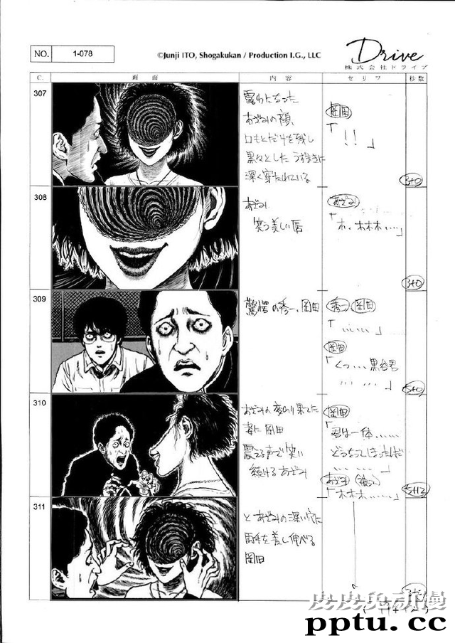 伊藤润二「旋涡」改编动画公布首集分镜 攻壳机动队团队制作