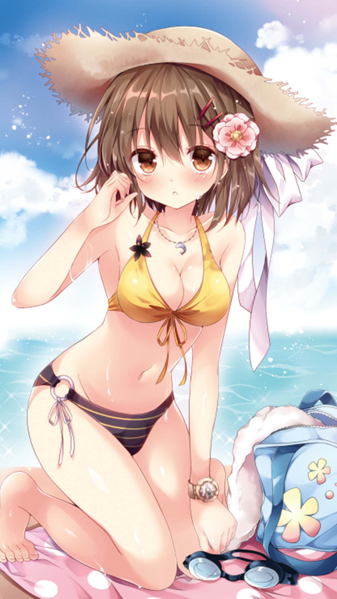 二次元大胸美少女性感诱人图片手机壁纸