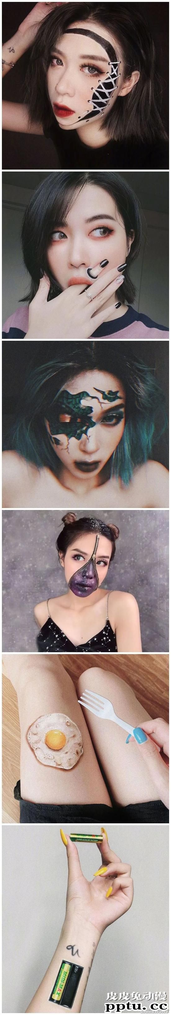 重口味的神仙颜值 以恐怖美妆爆红的网红Hoa Trang