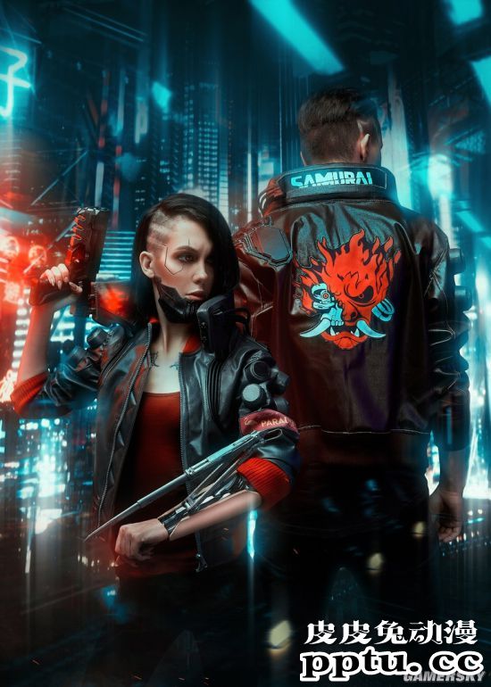 俄夫妻COS《赛博朋克2077》V 针锋相对的男女主角