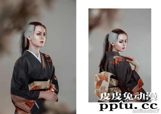 俄妹COS性转《只狼》主角 和服版女狼的受苦之旅