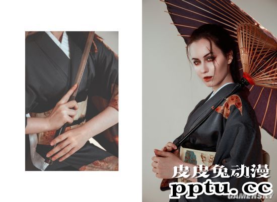 俄妹COS性转《只狼》主角 和服版女狼的受苦之旅