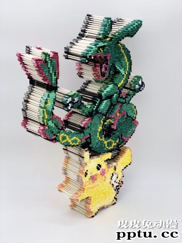 日本手工大神用棉棒制作漫画人物 像素风立体感十足