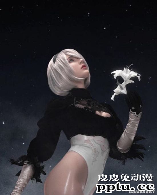 乌克兰妹子COS《尼尔》2B小姐姐 短裙后的绝赞身材-皮皮兔动漫