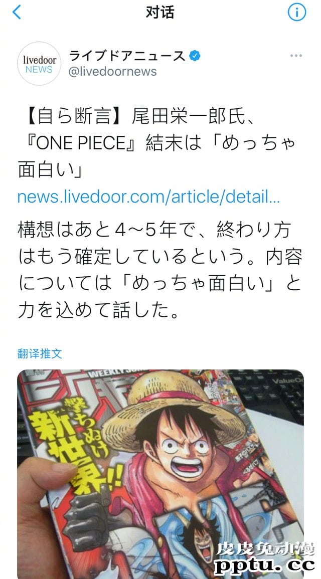 「海贼王」尾田荣一郎：预计将在四五年内完结-皮皮兔动漫
