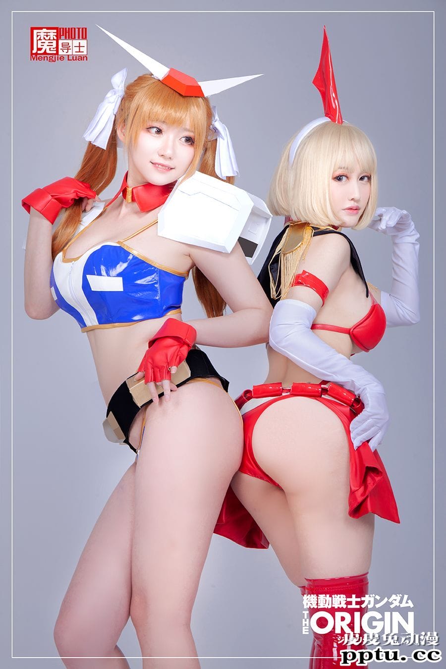 COSPLAY机甲美少女姐妹花共庆高达模型40周年