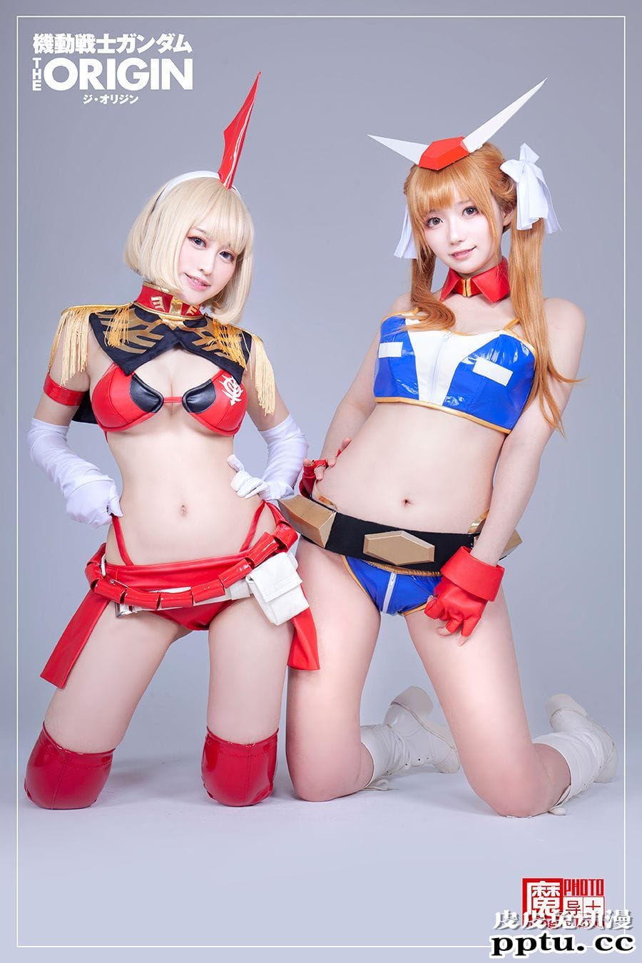 COSPLAY机甲美少女姐妹花共庆高达模型40周年