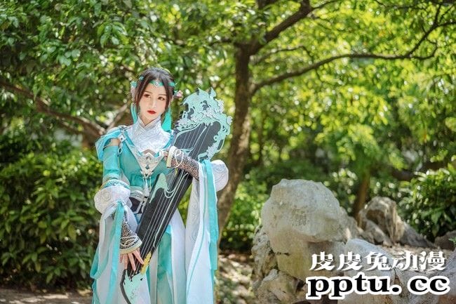 COSPLAY剑网3雪河琴娘古装摄影