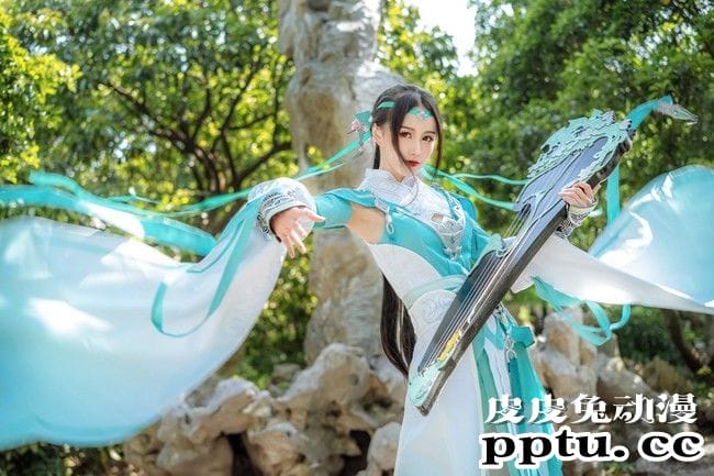 COSPLAY剑网3雪河琴娘古装摄影