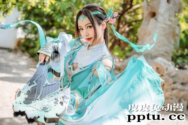 COSPLAY剑网3雪河琴娘古装摄影
