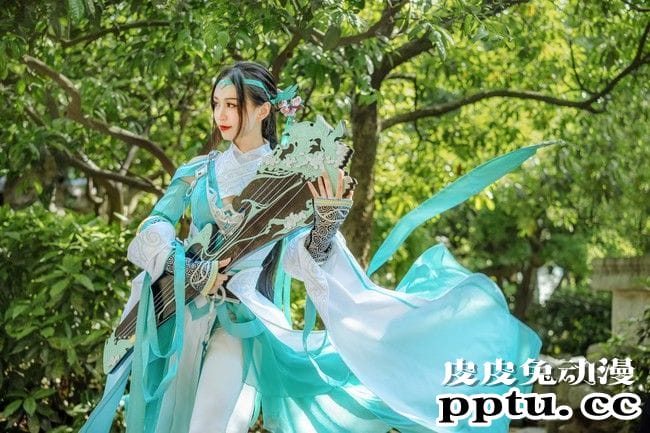 COSPLAY剑网3雪河琴娘古装摄影