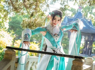 COSPLAY剑网3雪河琴娘古装摄影