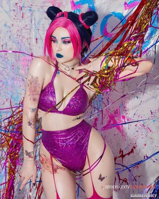 乌克兰小姐姐COS《JOJO》空条徐伦 紧身衣下的绝美公主-皮皮兔动漫