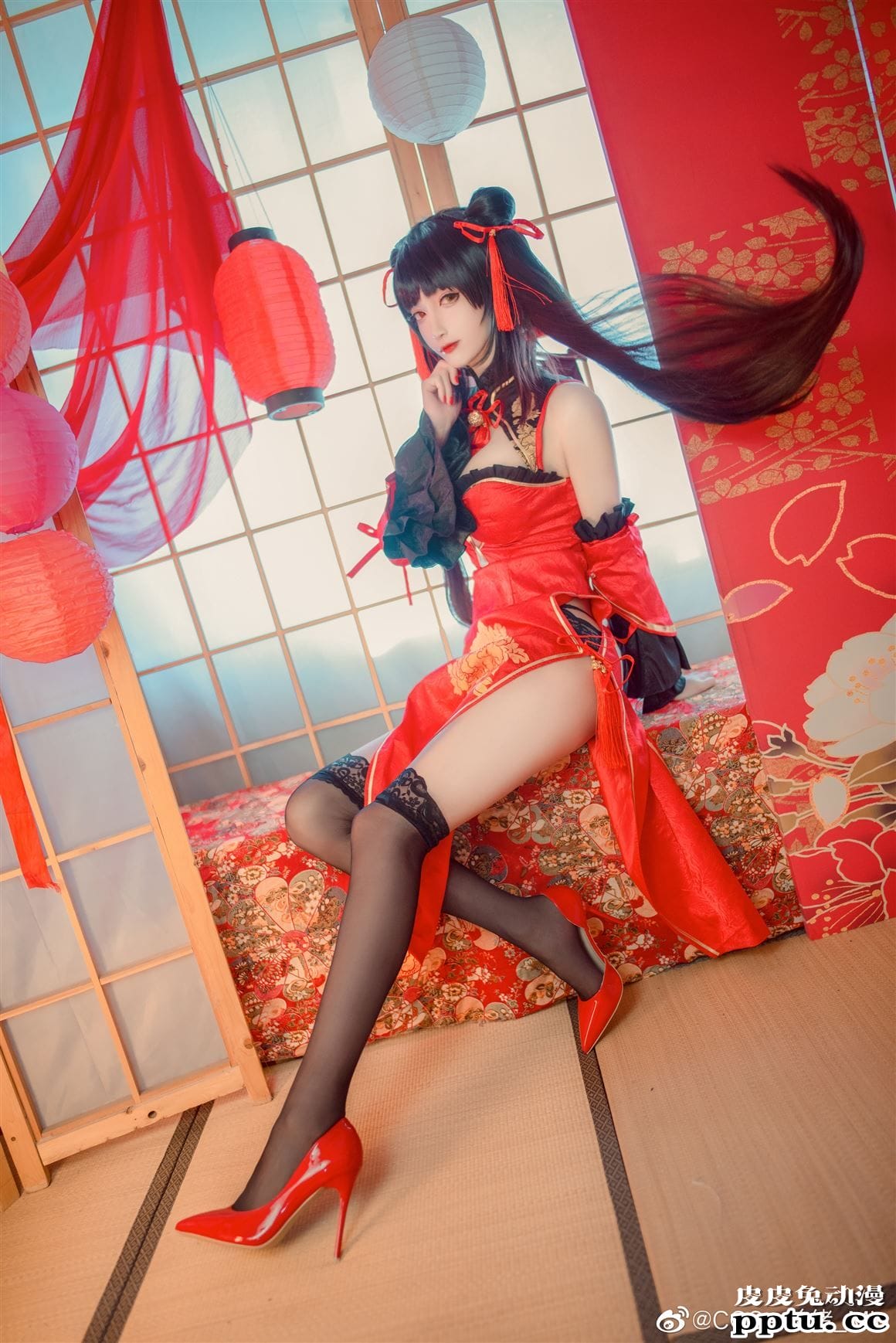 《约会大作战》时崎狂三性感旗袍Cosplay【CN:COSer美绪_Mio】-皮皮兔动漫