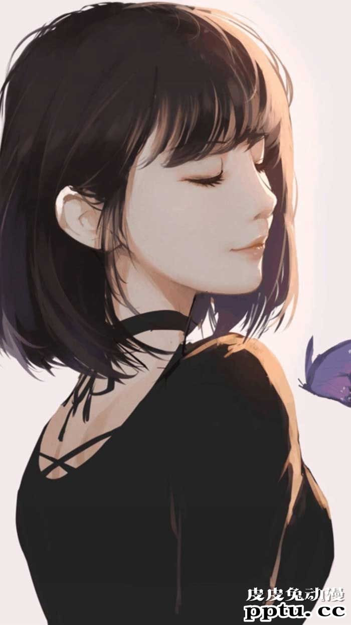 短发动漫美女-皮皮兔动漫