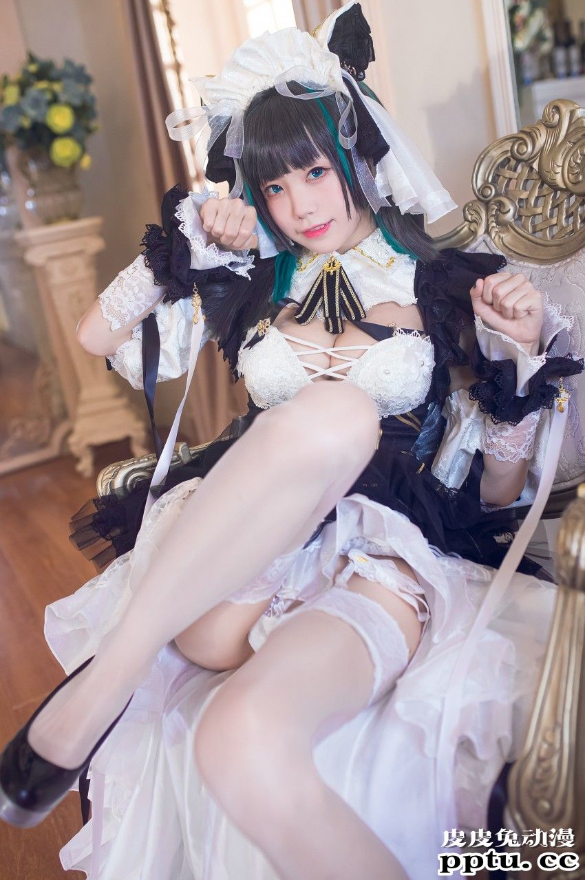 coser水淼aqua碧蓝航线柴郡美腿Cosplay诱惑美图