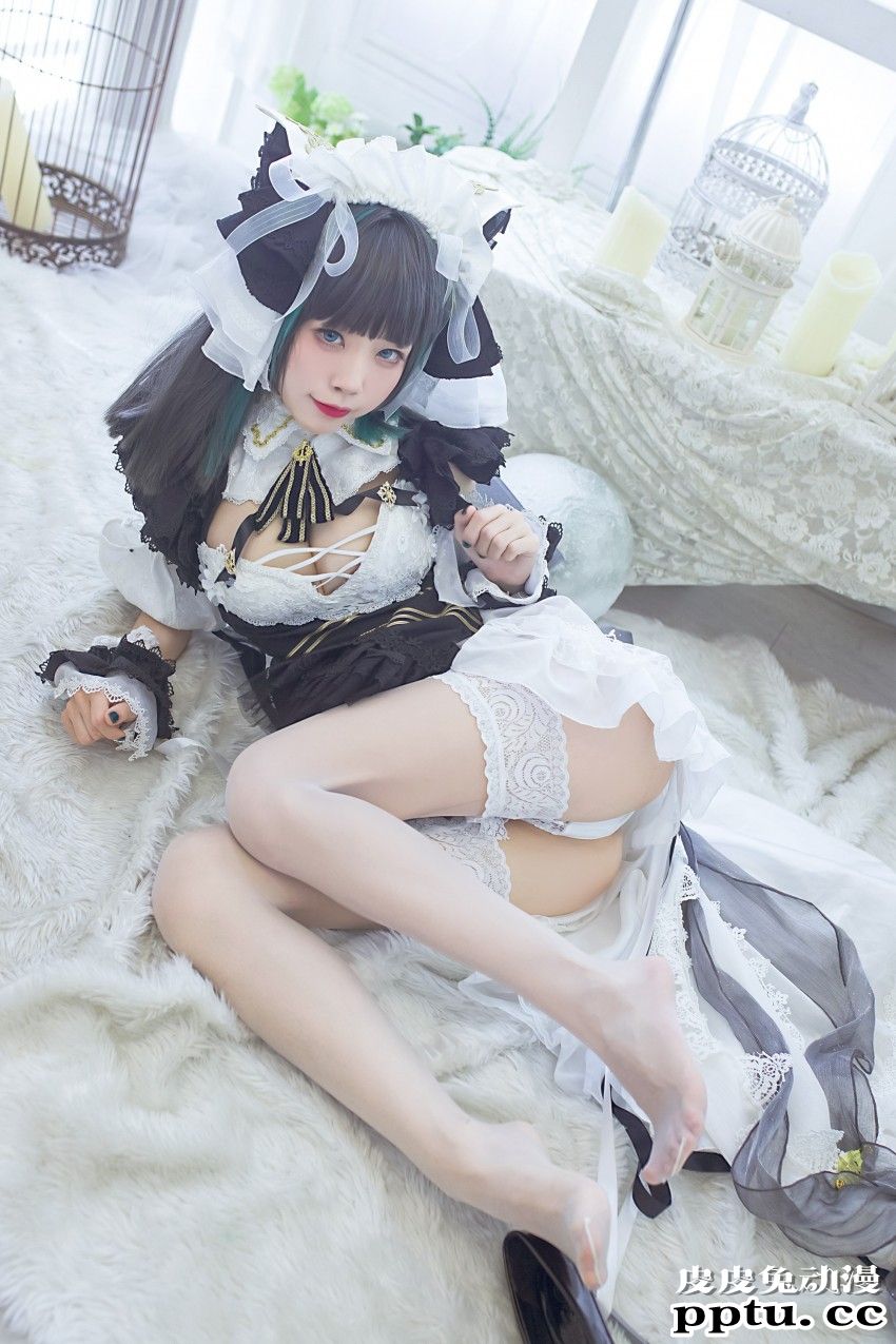 coser水淼aqua碧蓝航线柴郡美腿Cosplay诱惑美图