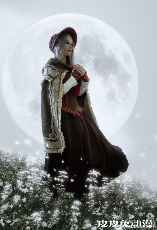 俄妹COS《血源》人偶妹子 精致娃娃脸完美还原