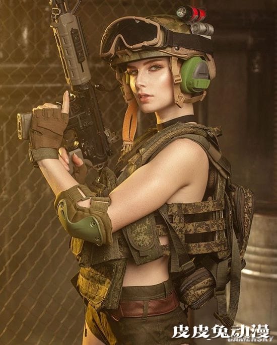 俄妹COS《巫师3》希里 薄纱下的神秘美体