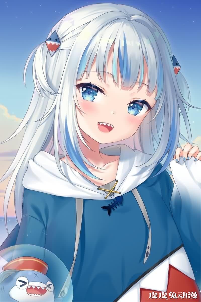 鲨鲨~鲨鲨~虚拟Vtube《噶呜·古拉/Gawr Gura》高清壁纸推荐！