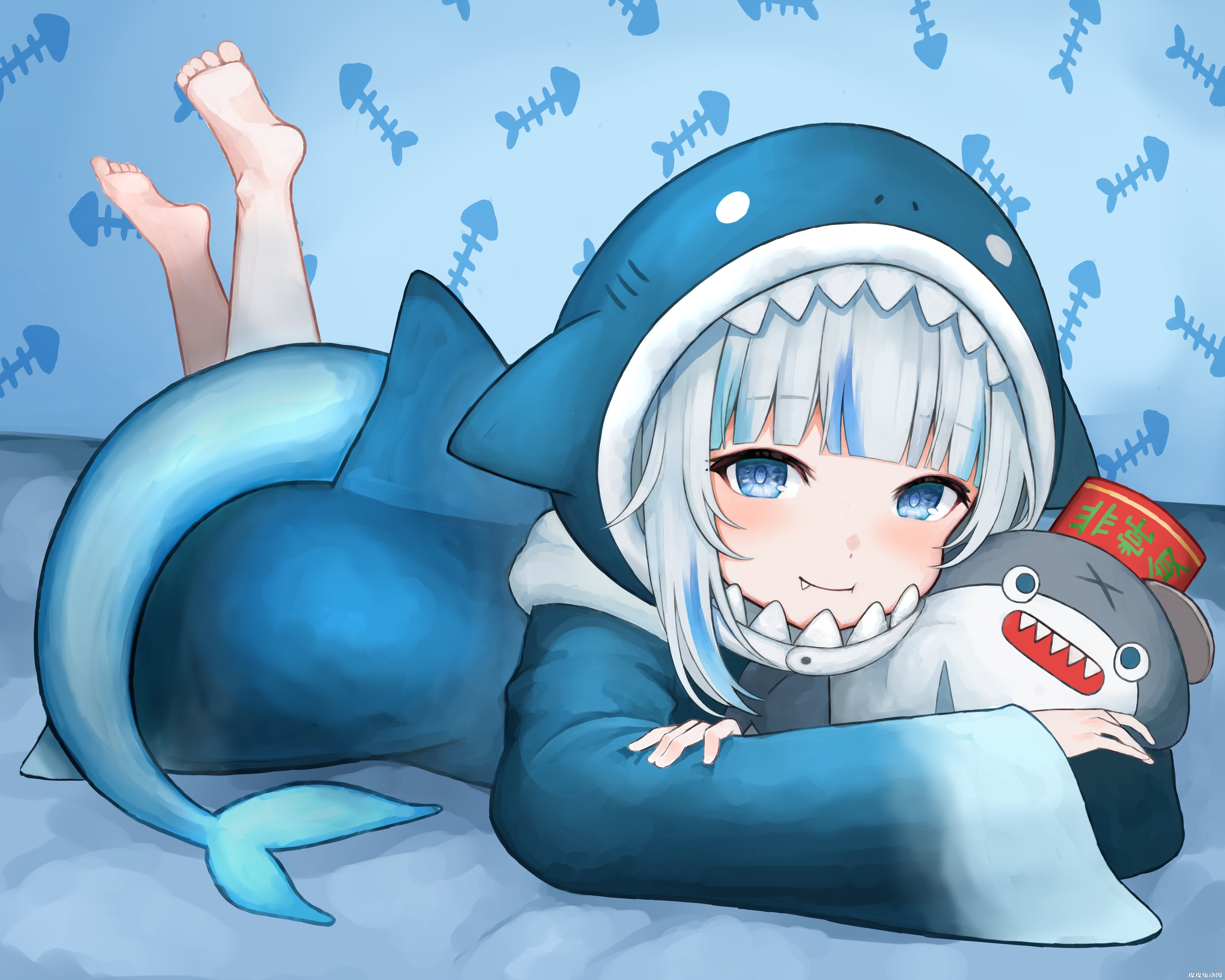 鲨鲨~鲨鲨~虚拟Vtube《噶呜·古拉/Gawr Gura》高清壁纸推荐！