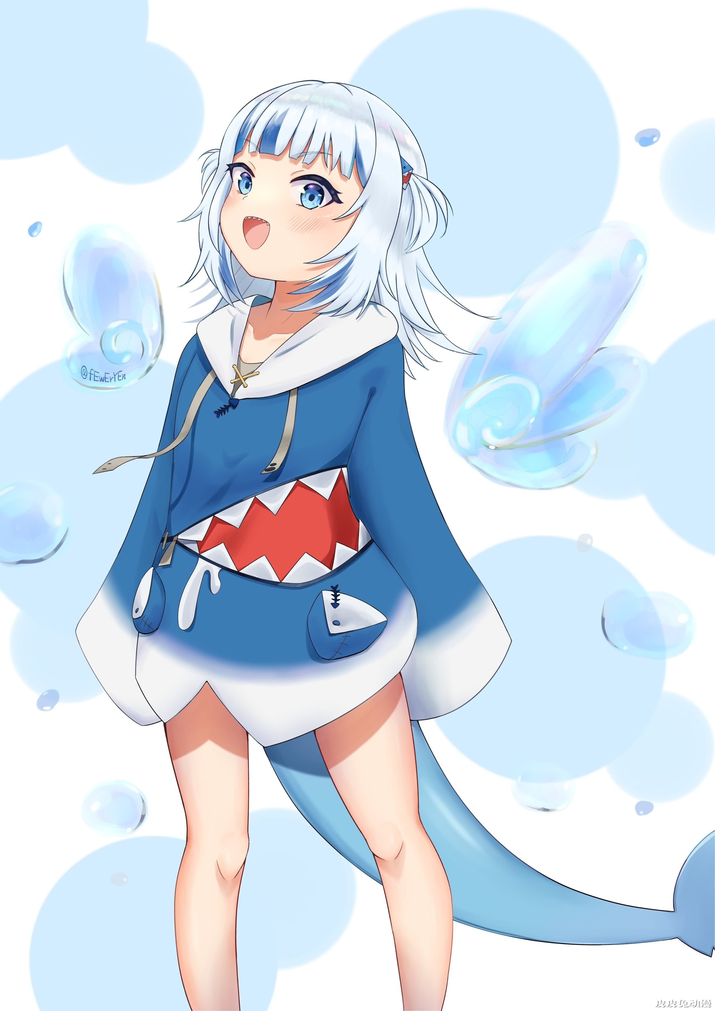 鲨鲨~鲨鲨~虚拟Vtube《噶呜·古拉/Gawr Gura》高清壁纸推荐！