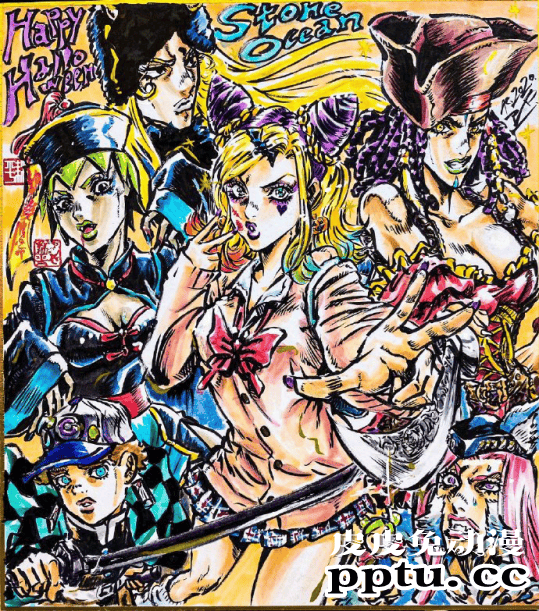 「JOJO的奇妙冒险」作画监督绘制「石之海」万圣节贺图公开-皮皮兔动漫