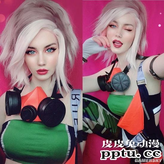 俄妹COS《LOL》KDA女团伊芙琳 深V及腰完美还原