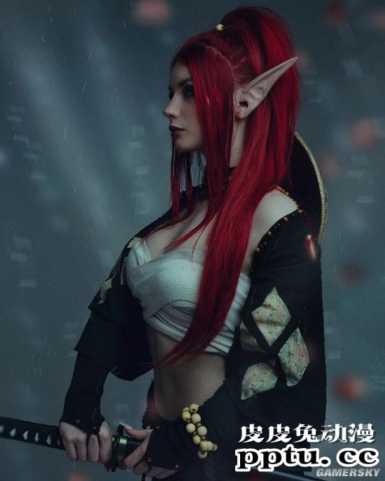 俄妹COS《LOL》KDA女团伊芙琳 深V及腰完美还原