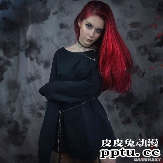 俄妹COS《LOL》KDA女团伊芙琳 深V及腰完美还原