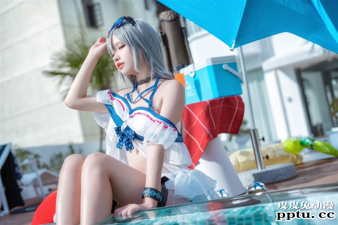 《明日方舟》斯卡蒂泳装cos美图分享【CN:纯老板X】