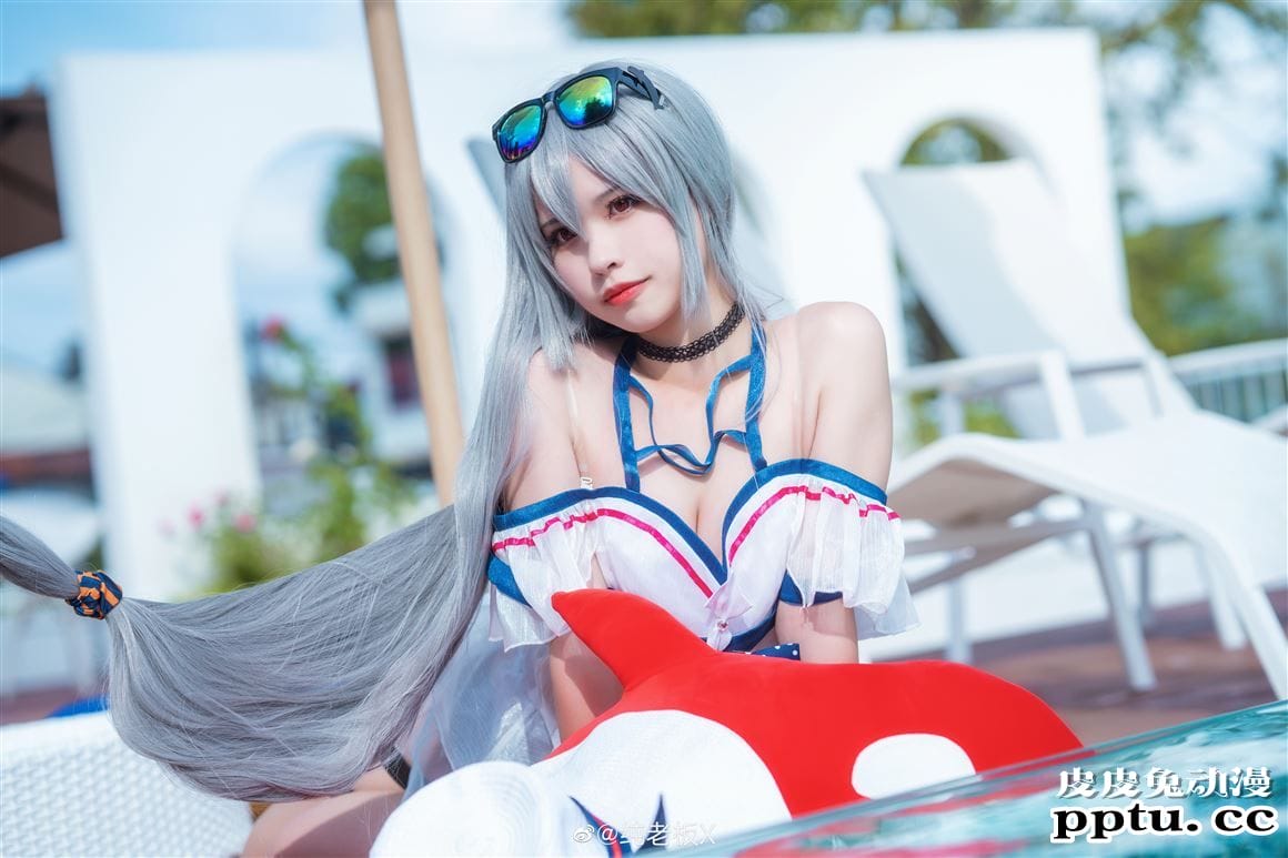 《明日方舟》斯卡蒂泳装cos美图分享【CN:纯老板X】