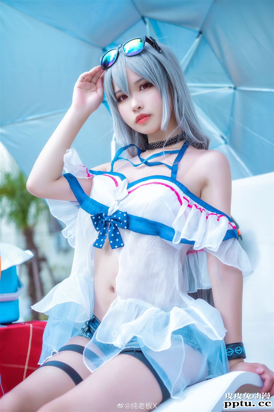 《明日方舟》斯卡蒂泳装cos美图分享【CN:纯老板X】