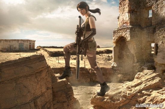 俄妹COS《合金装备5》静静 破洞黑丝目露凶光