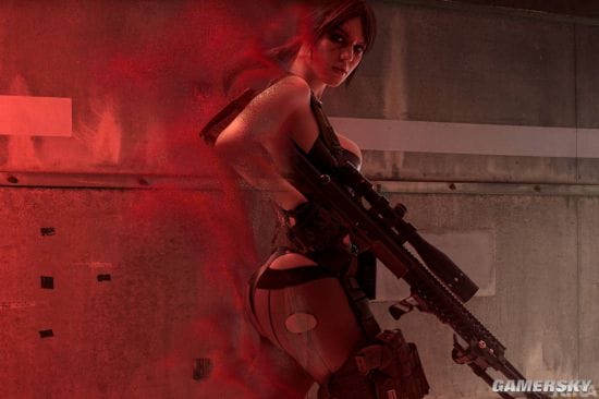 俄妹COS《合金装备5》静静 破洞黑丝目露凶光