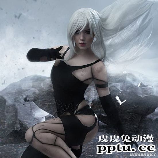 俄妹COS《合金装备5》静静 破洞黑丝目露凶光